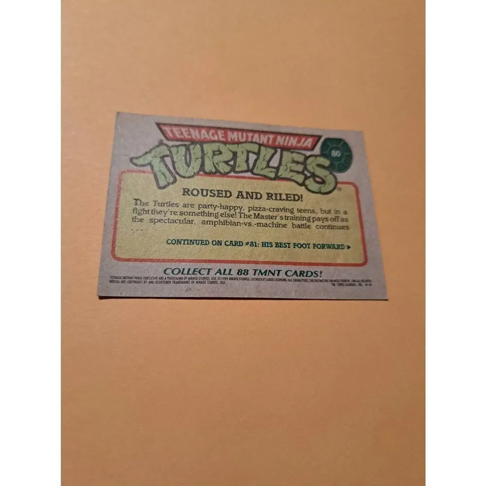 1989 Topps TMNT Trading Card 80 Teenage Mutant Ninja Turtles - Picture 2 of 2